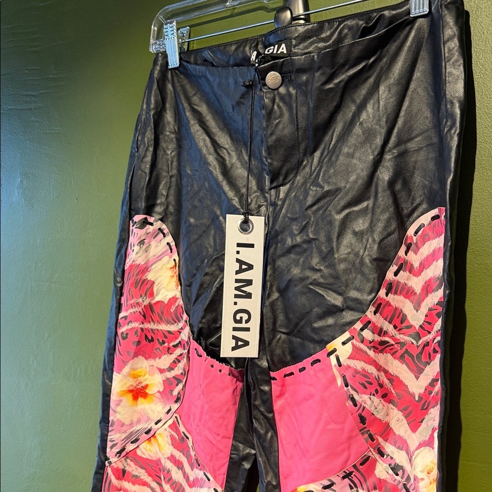 I.Am.Gia Black and Pink Patchwork Pants - Picture 5 of 6